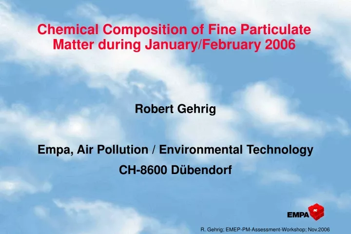 chemical composition of fine particulate matter