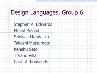 Design Languages, Group 6