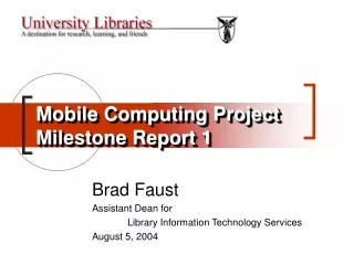 Mobile Computing Project Milestone Report 1