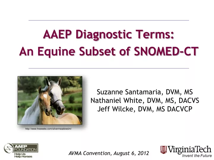 aaep diagnostic terms an equine subset of snomed