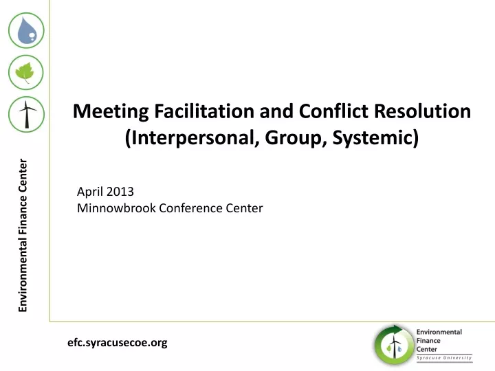 meeting facilitation and conflict resolution