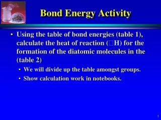 Bond Energy Activity