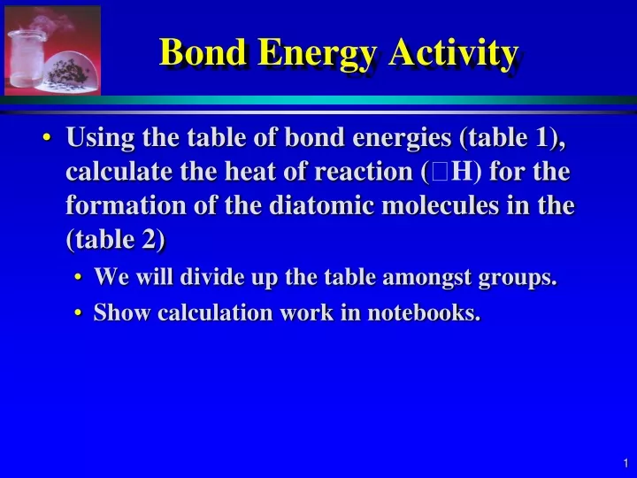 bond energy activity