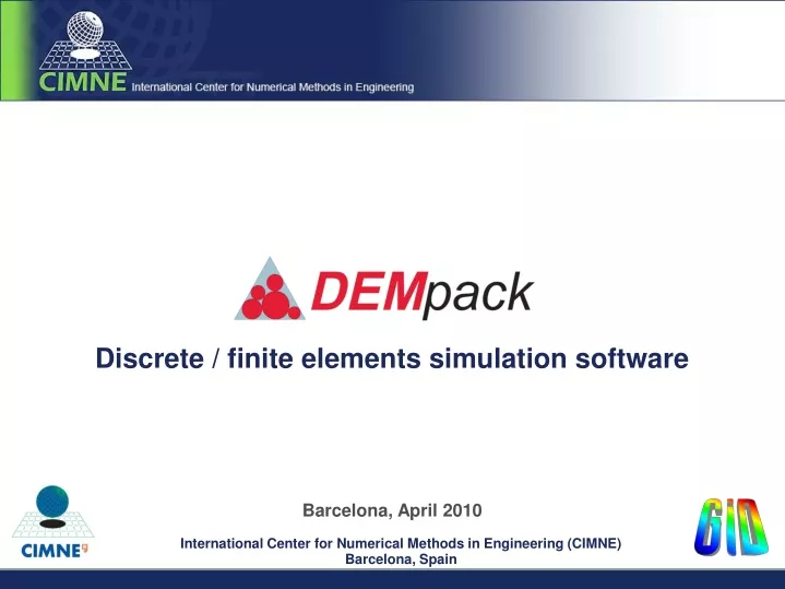 dempack discrete finite elements simulation software