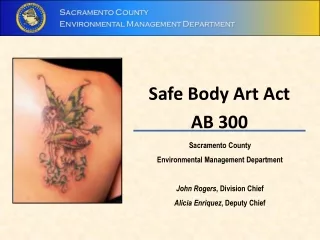Safe Body Art Act AB 300