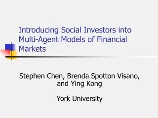 Introducing Social Investors into Multi-Agent Models of Financial Markets