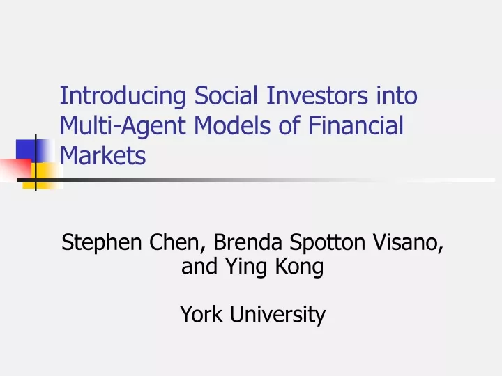 introducing social investors into multi agent models of financial markets