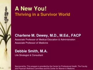 A New You! Thriving in a Survivor World