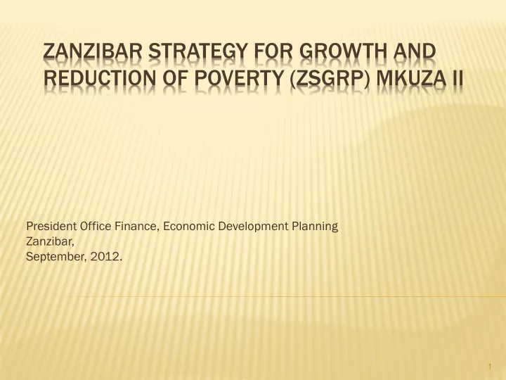 president office finance economic development planning zanzibar september 2012