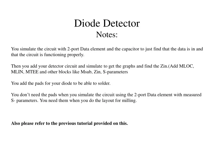 diode detector notes