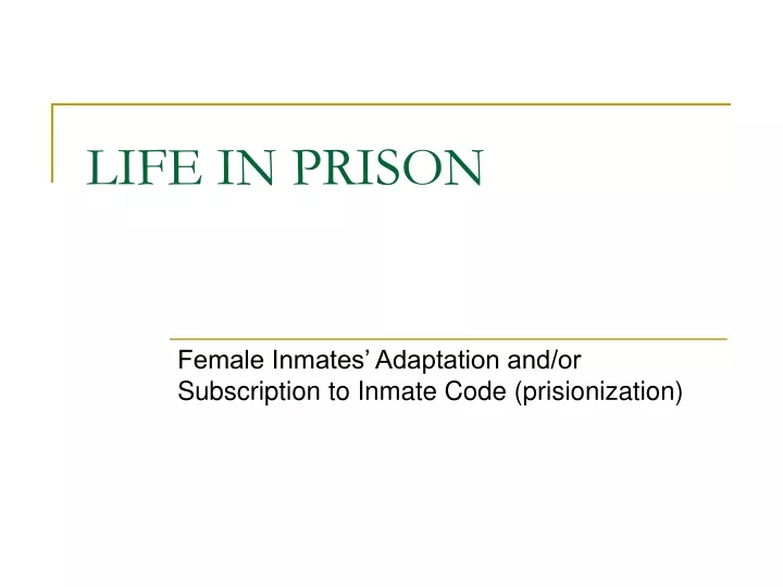 life in prison