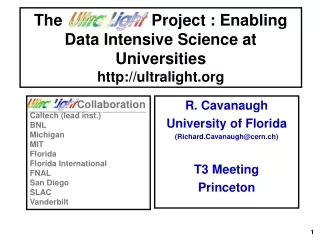 R. Cavanaugh University of Florida (Richard.Cavanaugh@cern.ch) T3 Meeting Princeton