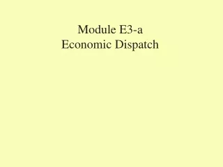 Module E3-a Economic Dispatch