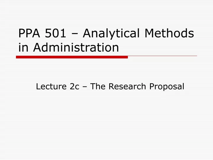 ppa 501 analytical methods in administration