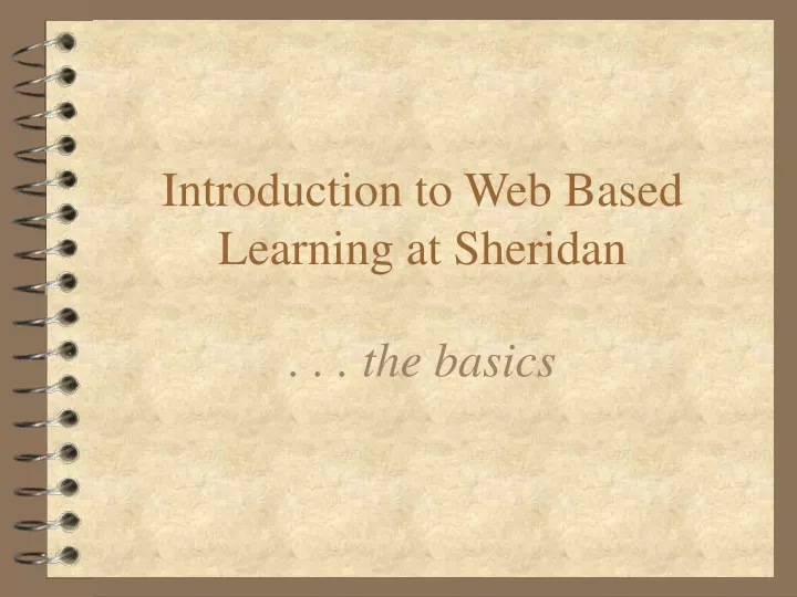 introduction to web based learning at sheridan