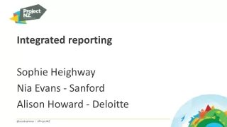 Integrated  reporting Sophie Heighway Nia Evans - Sanford Alison Howard - Deloitte