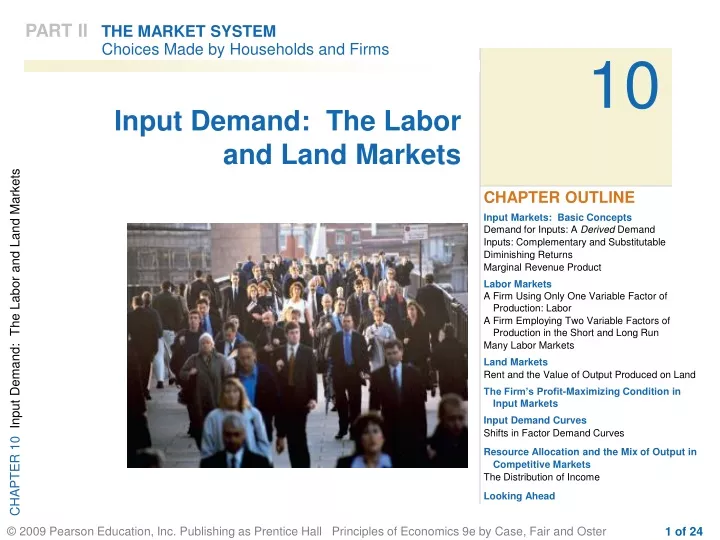 input demand the labor and land markets