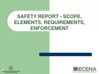 SAFETY REPORT - SCOPE, ELEMENTS, REQUIREMENTS, ENFORCEMENT
