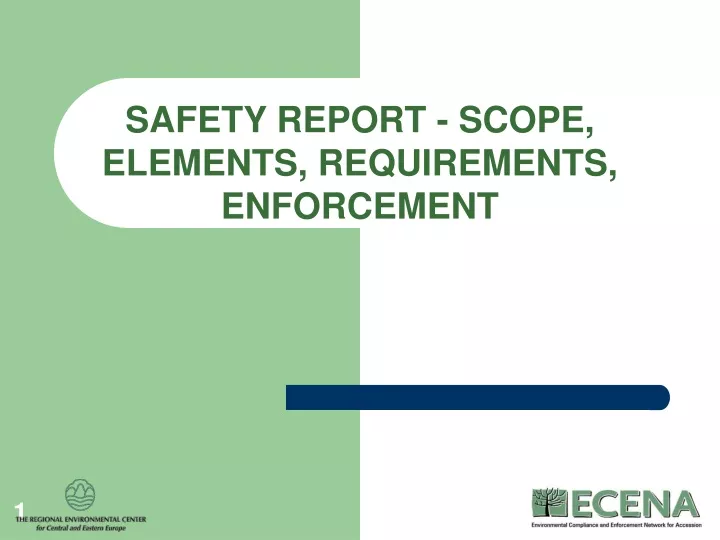 safety report scope elements requirements enforcement