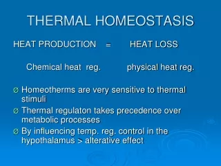 THERMAL HOMEOSTASIS