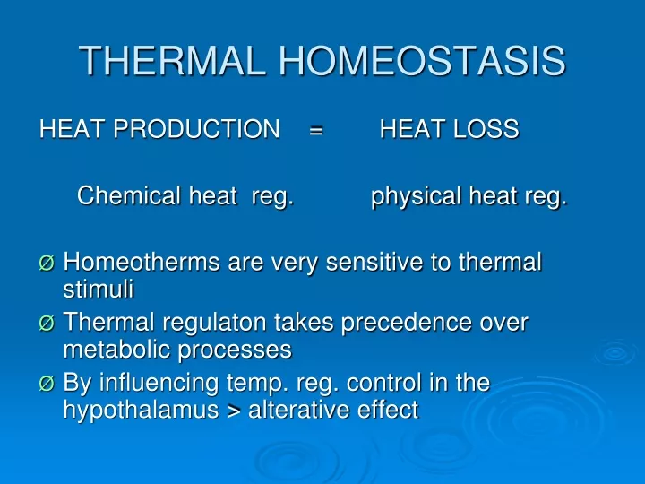 thermal homeostasis