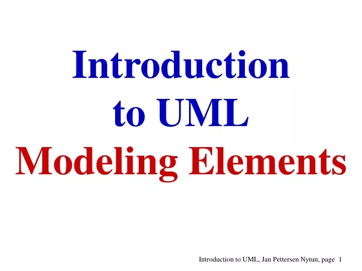 introduction to uml modeling elements