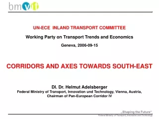 UN-ECE  INLAND TRANSPORT COMMITTEE Working Party on Transport Trends and Economics