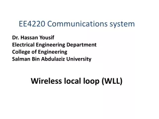 Wireless local loop (WLL)