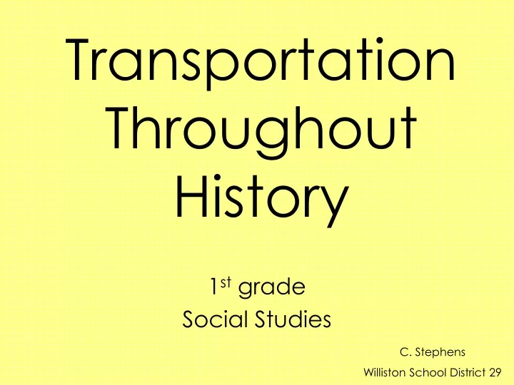 transportation throughout history