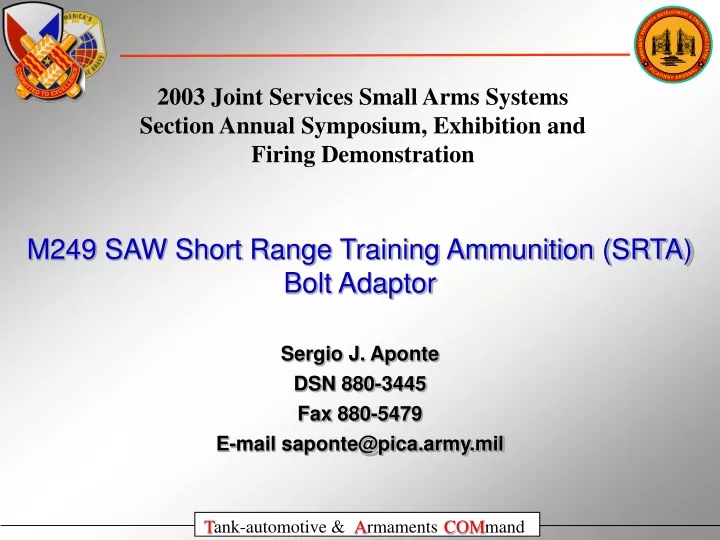 2003 joint services small arms systems section