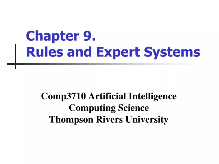 chapter 9 rules and expert systems
