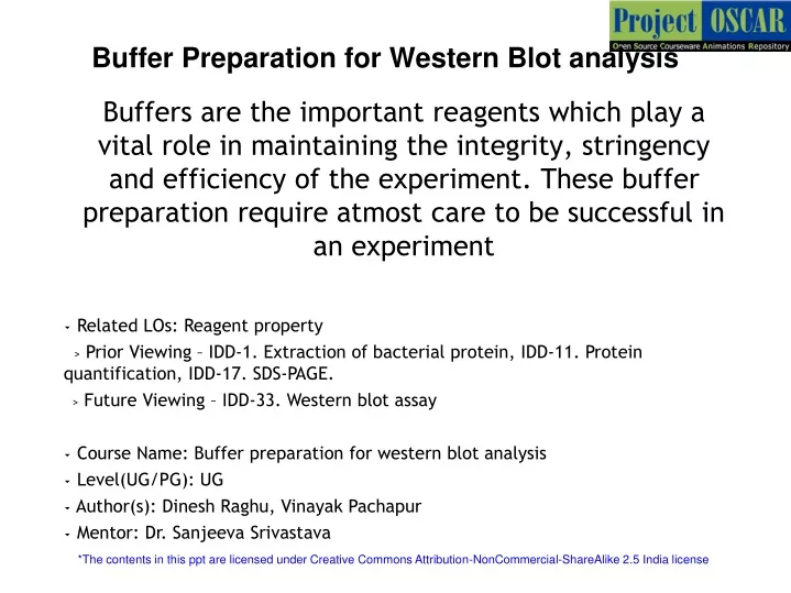 buffer preparation for western blot analysis