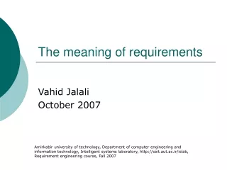 The meaning of requirements