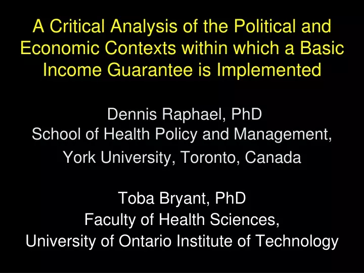 toba bryant phd faculty of health sciences university of ontario institute of technology