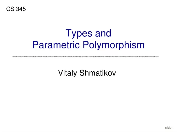 types and parametric polymorphism