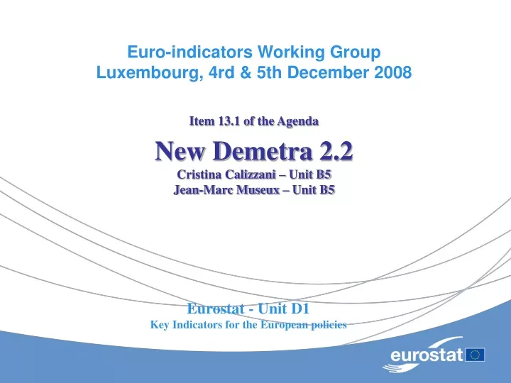 euro indicators working group luxembourg