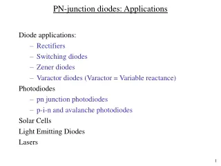 PN-junction diodes: Applications