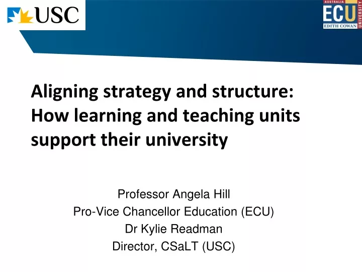aligning strategy and structure how learning and teaching units support their university