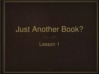 Just Another Book?