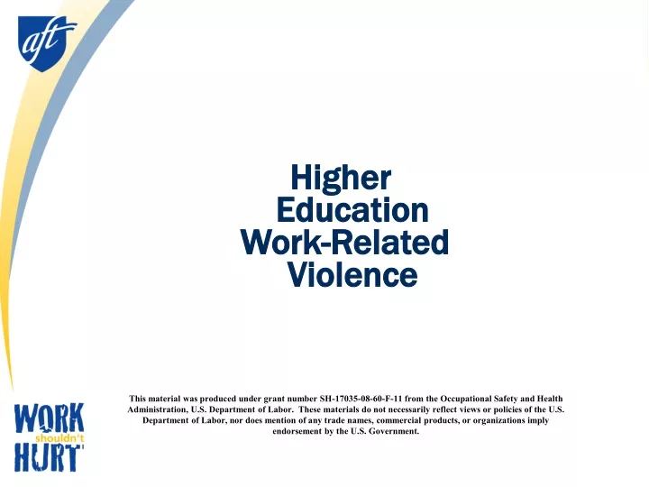 higher education work related violence