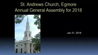 St. Andrews Church,  Egmore Annual General Assembly for 2018