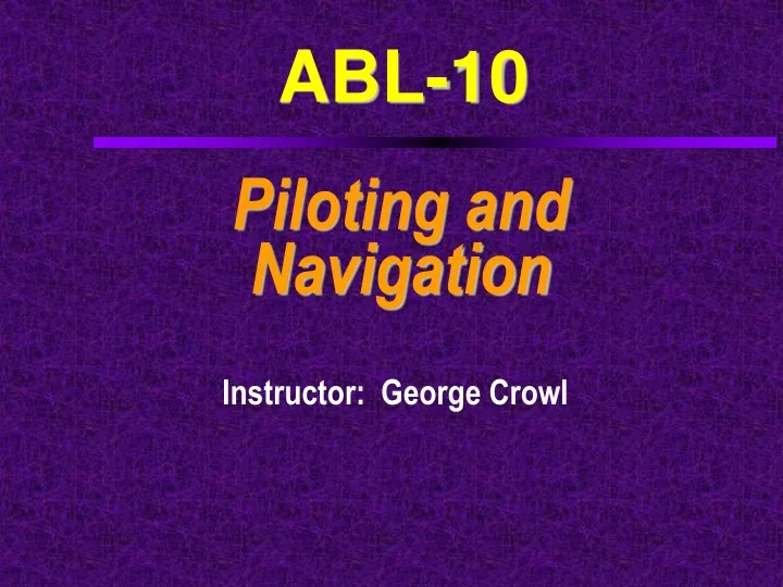 piloting and navigation