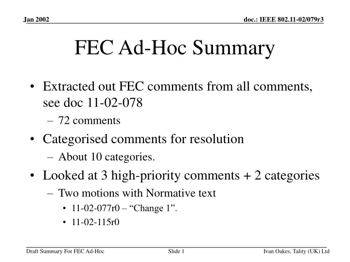 fec ad hoc summary