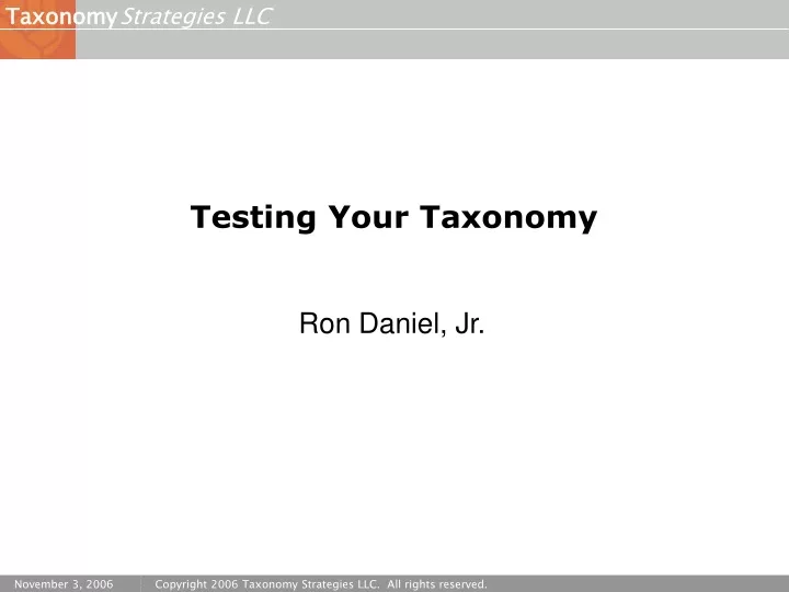 testing your taxonomy