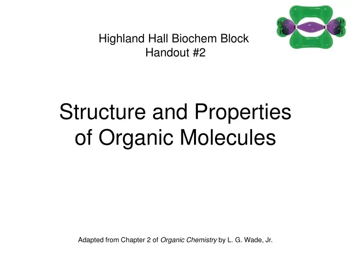 structure and properties of organic molecules