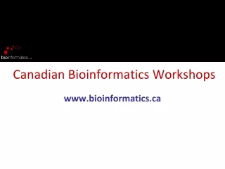 Canadian Bioinformatics Workshops