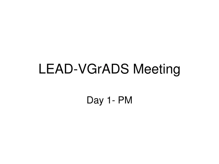 lead vgrads meeting