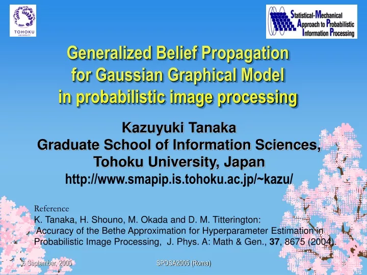 generalized belief propagation for gaussian graphical model in probabilistic image processing