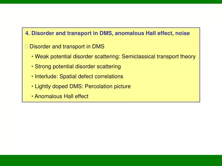 4 disorder and transport in dms anomalous hall