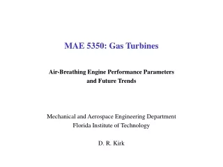 MAE 5350: Gas Turbines